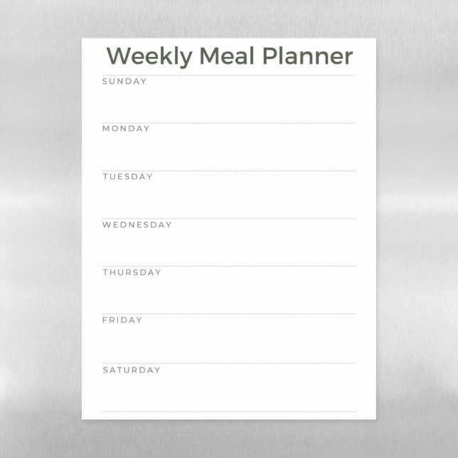 Wet Erase Magnetic Sheet Meal Planner Weekly (Vertical)