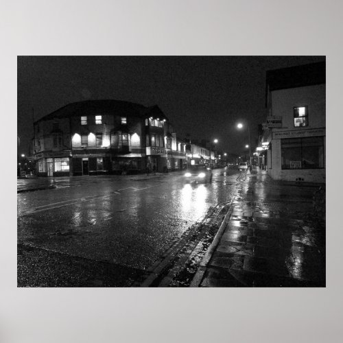 Wet Evening Salisbury Road Cardiff 2 Poster