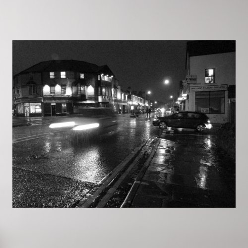 Wet Evening Salisbury Road Cardiff 3 Poster