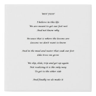 WET FEET POEM FAUX CANVAS PRINT