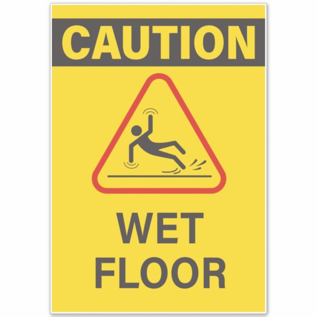 Wet Floor Sign Sticker (Front)