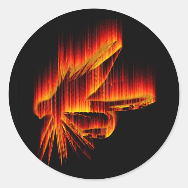 Wet Fly Fire design Classic Round Sticker (Front)