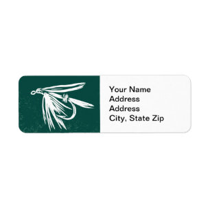 Wet Fly in Green Trout Fly Return Address Label