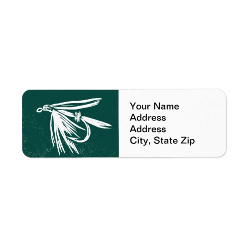 Wet Fly in Green Trout Fly Return Address Label