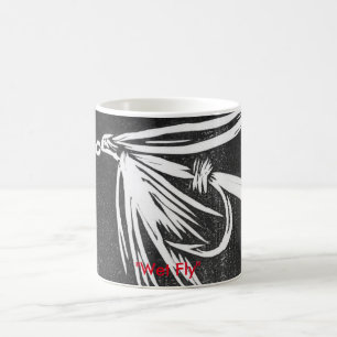 "Wet Fly on black" Classic Trout Fly Mug