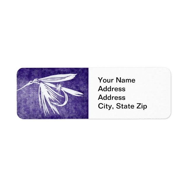 "Wet Fly Purple" Trout Fly Return Address Label (Front)