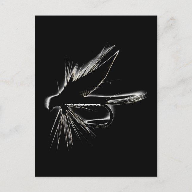 Wet Fly Silhouette Postcard (Front)