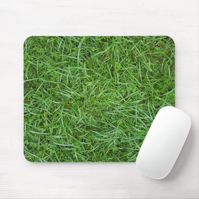 Wet Green Grass Mouse Pad (With Mouse)
