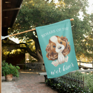 Wet Kisser Cavalier Cavalier King Charles Spaniel House Flag