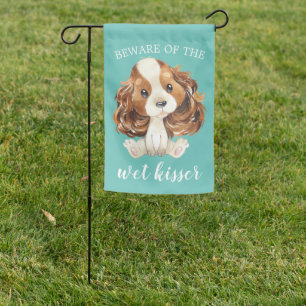 Wet Kisser Cavalier King Charles Spaniel Garden Flag