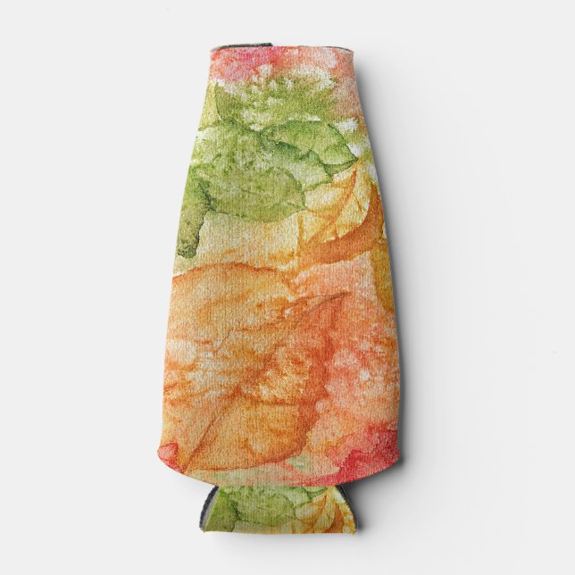 Wet Leaves of Autumn Bottle Cooler (Front)