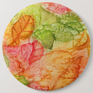 Wet Leaves of Autumn Button