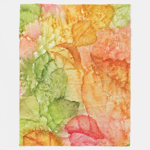 Wet Leaves of Autumn Fleece Blanket