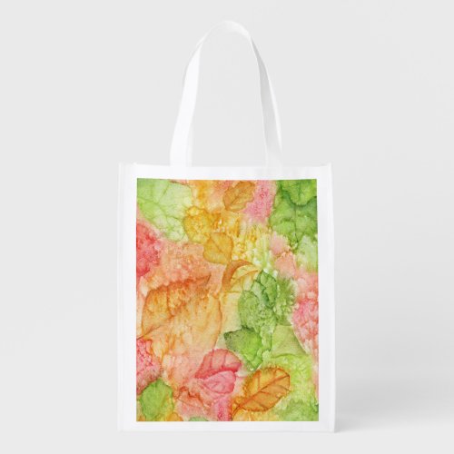 Wet Leaves of Autumn Grocery Bag