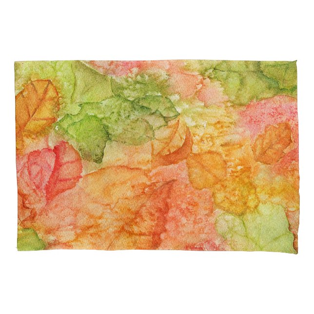 Wet Leaves of Autumn Pillow Case (Front-Left)