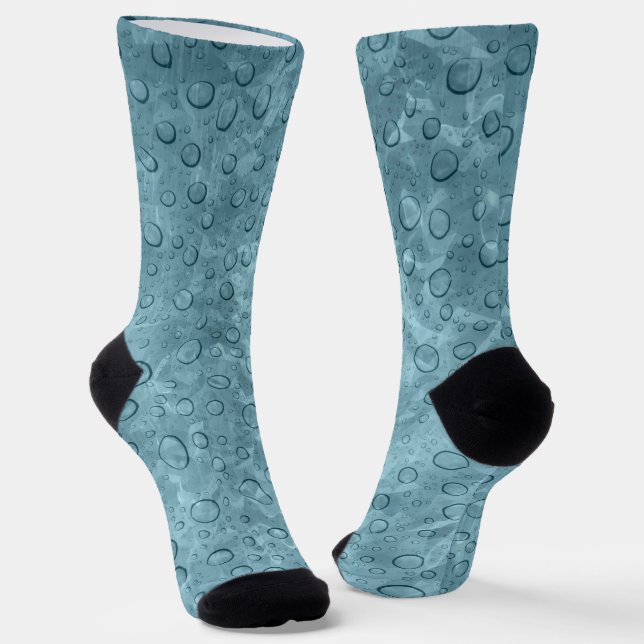 Wet Look Socks in Blue (Angled)