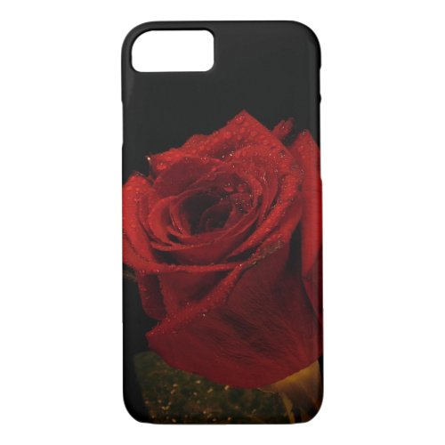 Wet lovely red rose Cell Phone case