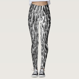 Wet Metal Silver Metallic Leggings, Unique Leggings