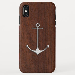 Wet Nautical Mahogany Anchor Steel iPhone XS Max Case