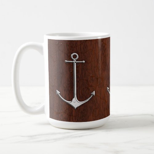 Wet Nautical Mahogany Anchor Steel Coffee Mug