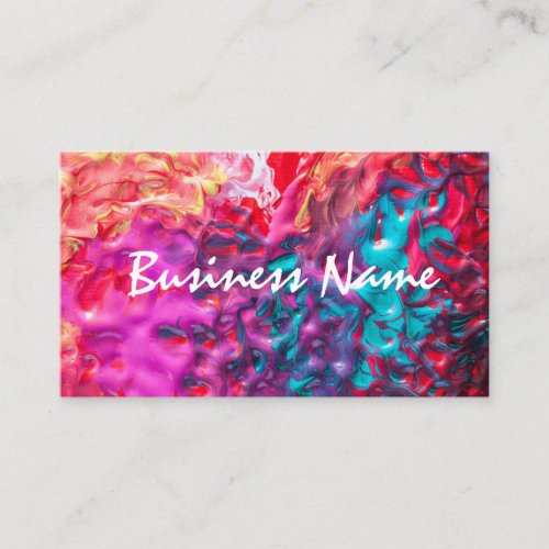 Wet paint colorful abstract art palette modern business card