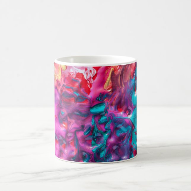 Wet paint colorful abstract art palette modern coffee mug (Center)