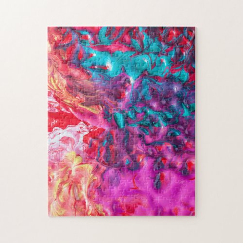 Wet paint colorful abstract art palette modern jigsaw puzzle