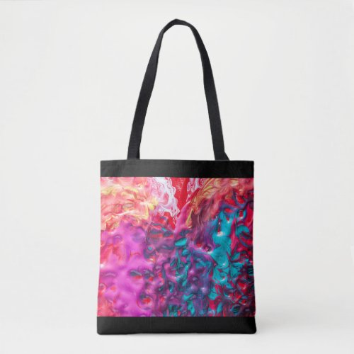 Wet paint colorful abstract art palette modern tote bag