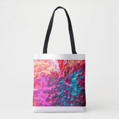 Wet paint colorful abstract art palette modern tote bag