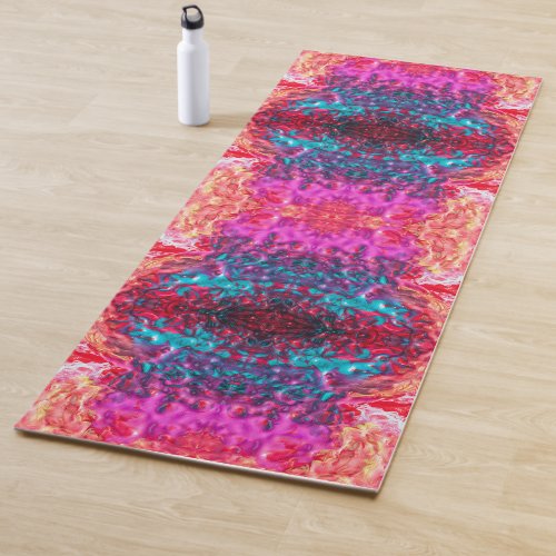 Wet paint colorful abstract art palette modern yoga mat