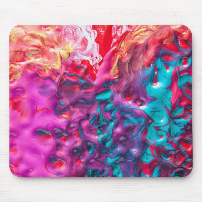 Wet paint colorful abstract art palette  mouse pad (Front)