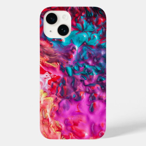 Wet paint colorful abstract art palette pink blue Case_Mate iPhone 14 case