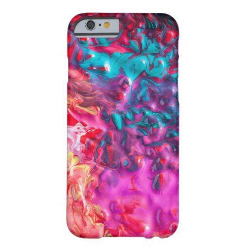 Wet paint colorful abstract art palette pink blue barely there iPhone 6 case