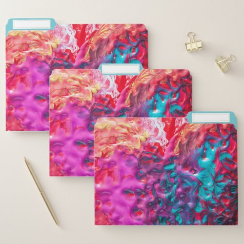 Wet paint colorful abstract art palette swirl file folder