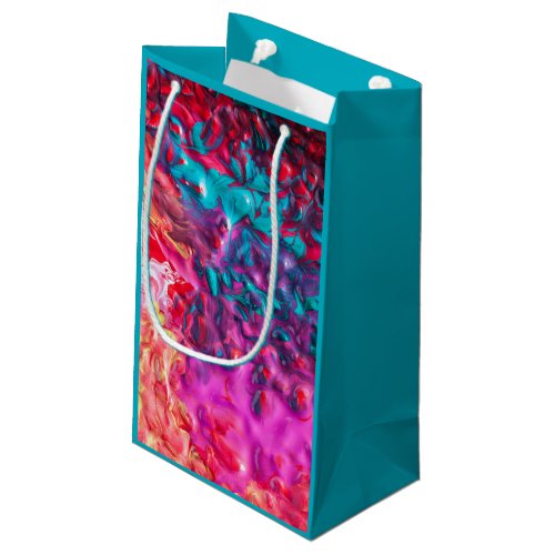 Wet paint colorful abstract art palette swirl small gift bag