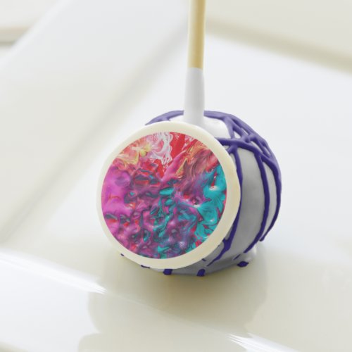 Wet paint colorful abstract art swirl palette  cake pops