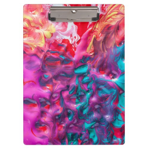 Wet paint colorful abstract art swirl palette  clipboard