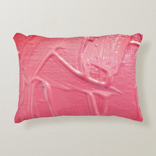 Wet paint coral pink drip texture look accent pillow