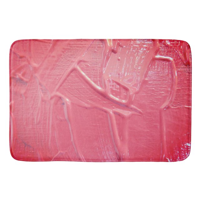Wet paint pink peach dripping texture  bath mat (Front)