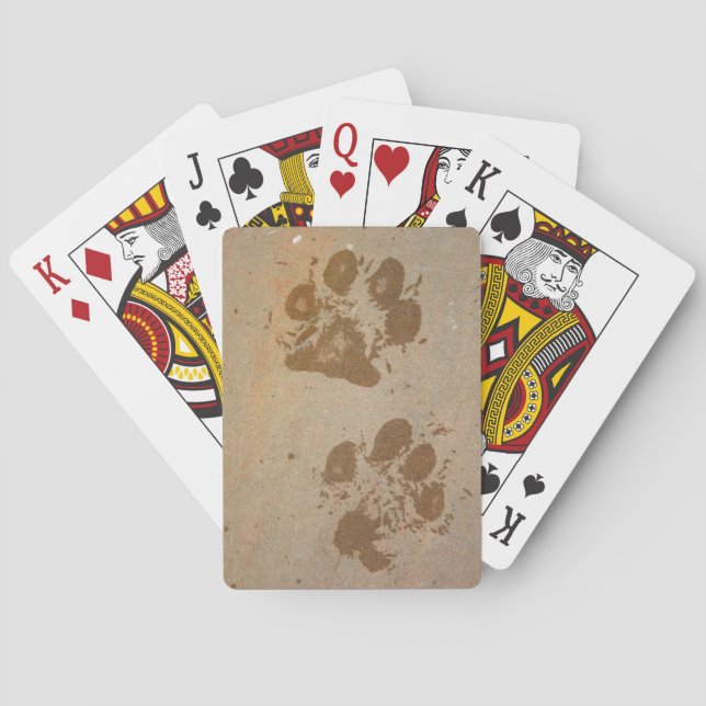 Wet Paw Prints Poker Cards (Back)