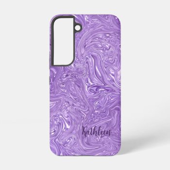 Wet Purple Abstract Swirl Samsung Galaxy S22 Case by MegaCase at Zazzle