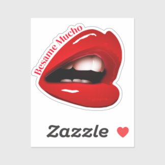 Wet Red Lips Valentine Sticker