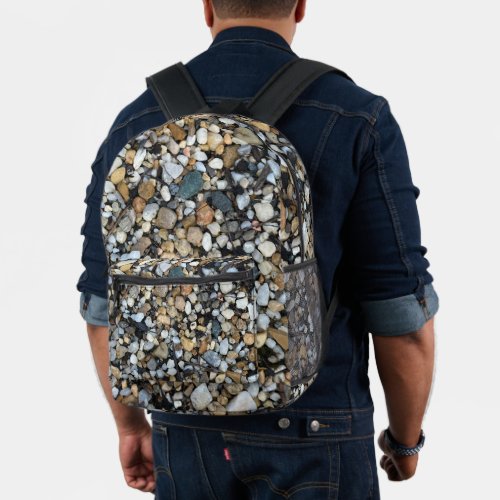 Wet Rocks Nature Photography Stones Printed Backpack