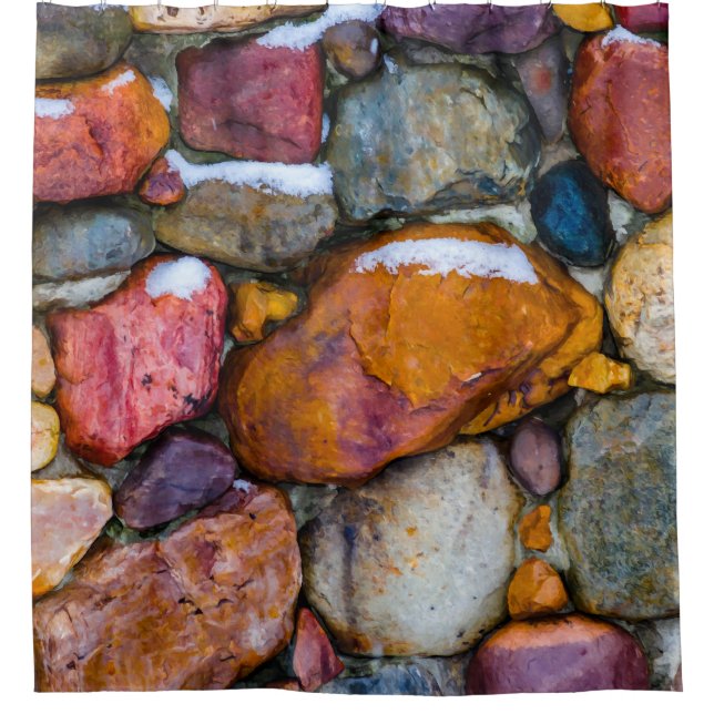 Wet Stone Wall Shower Curtain (Front)
