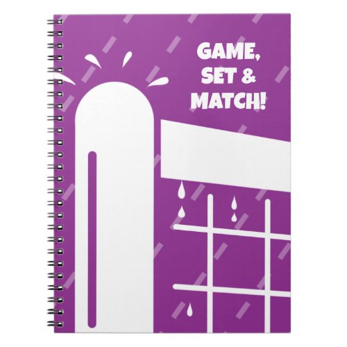 Wet tennis net pole on a rainy day custom notebook