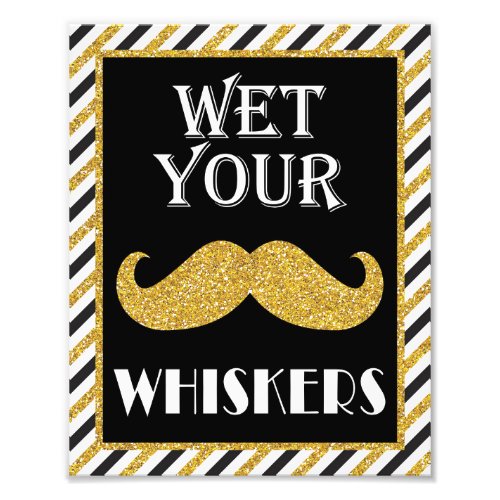 Wet Your Whiskers Beverage Sign  8 x10 Print