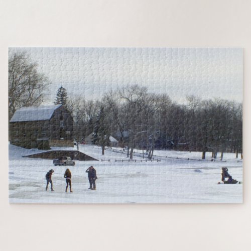 Wethersfield Cove in Winter Old Wethersfield CT  Jigsaw Puzzle