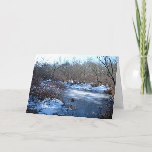 Wetland Ponds In Winter Happy Birthday Card