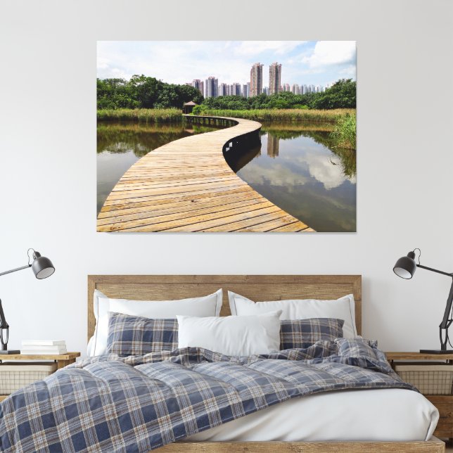Wetlands Boardwalk Canvas Print (Insitu(Bedroom))