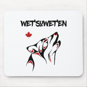Wet'suwet'en Howling Wolf Haida Style Tattoo Color Mouse Pad